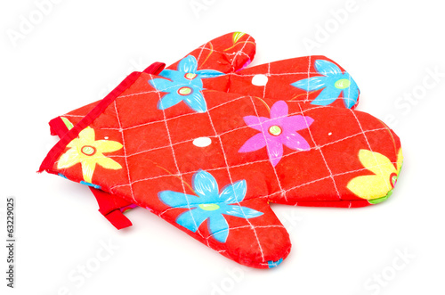 Photo: Oven gloves isolated white background Oven gloves isolated white background