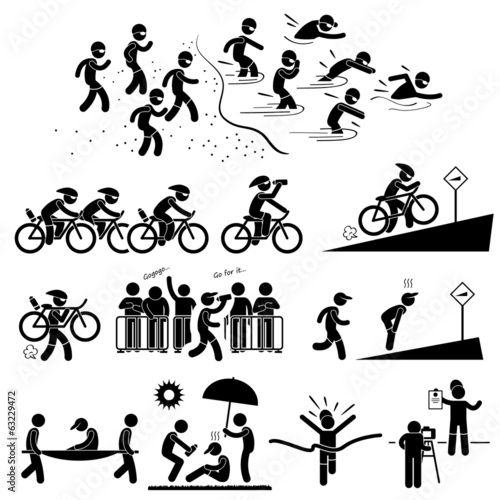 Vector: Triathlon Marathon Swimming Cycling Sports Running Triathlon Marathon Swimming Cycling Sports Running