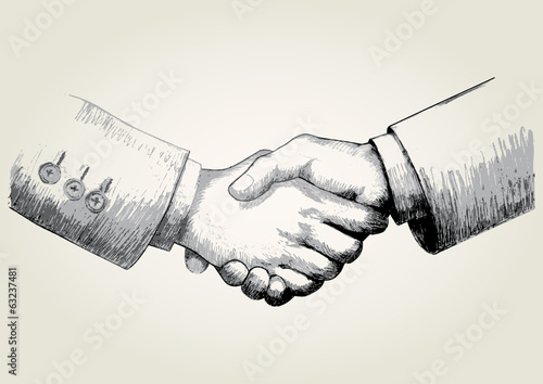Vector: Sketch illustration of shaking hands Sketch illustration of shaking hands