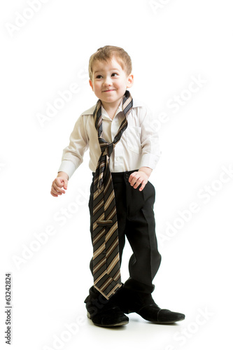 Photo: kid boy weared father shoes kid boy weared father shoes