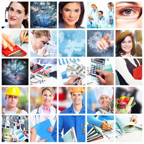 Photo: Business people collage. Business people collage.