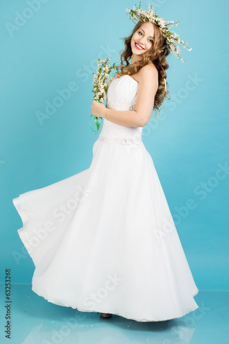 Photo: Beautiful bride with cherry wreath Beautiful bride with cherry wreath