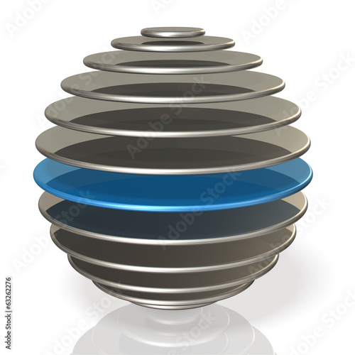 Illustration: Globe made of a disk of metal Globe made of a disk of metal