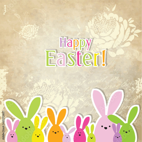 Vector: Easter card with copy space, easter bunny Easter card with copy space, easter bunny