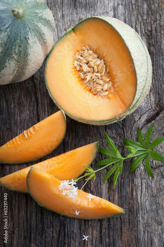 Photo: Fresh cantaloupe melons Fresh cantaloupe melons
