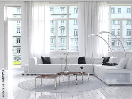 Photo: Amazing white loft living room interior Amazing white loft living room interior