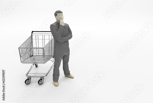 Illustration: Cosa acquistare - crisi - carrello spesa vuoto Cosa acquistare - crisi - carrello spesa vuoto