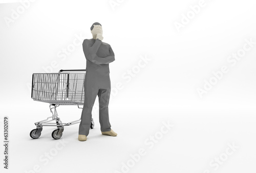 Illustration: Cosa acquistare - crisi - carrello spesa vuoto Cosa acquistare - crisi - carrello spesa vuoto