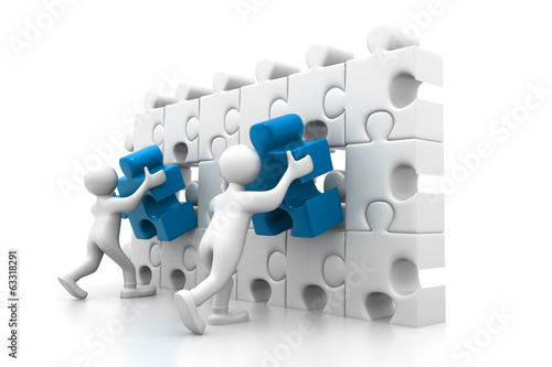 Illustration: People arranging the important part People arranging the important part
