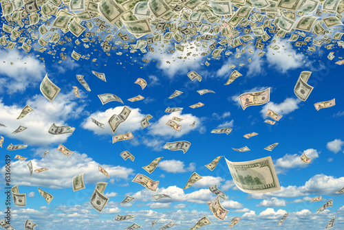 Illustration: Money in the sky. Money in the sky.