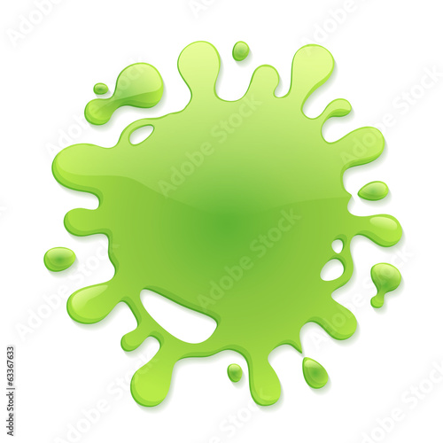 Vector: Green blotch isolated on white background. Paint or juice spot. Green blotch isolated on white background. Paint or juice spot.