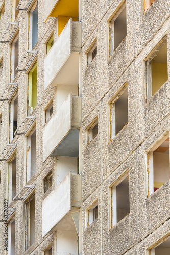 Photo: Fassade, Entkernter Plattenbau vor Abriss Fassade, Entkernter Plattenbau vor Abriss