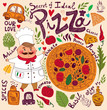 Pizza design menu with chef Pizza design menu with chef