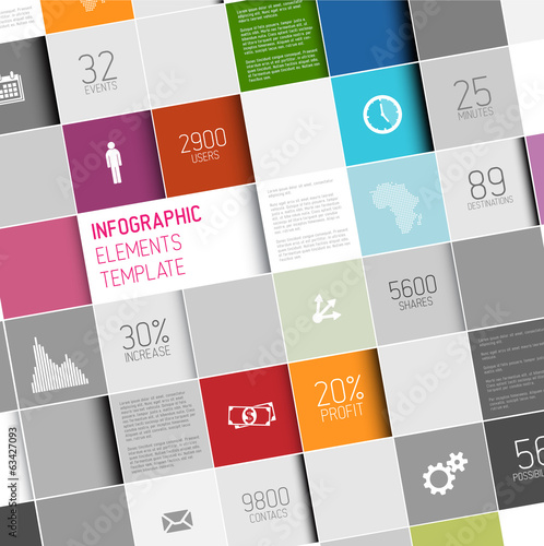 Vector: Vector abstract squares infographic template Vector abstract squares infographic template