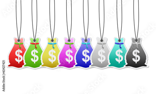 Vector: Money bag tags Money bag tags