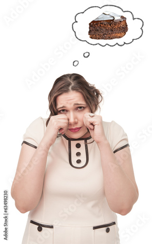 Photo: Plus size woman crying about cake Plus size woman crying about cake