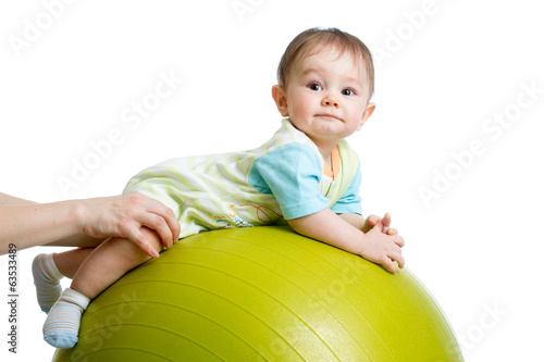 Photo: baby on fitness ball baby on fitness ball