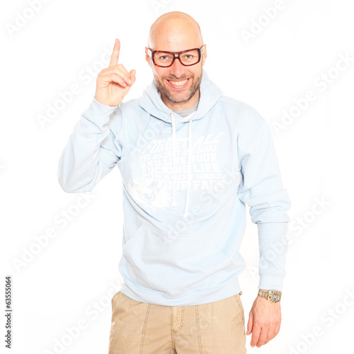 Photo: Mann mit Hoodie und Idee Mann mit Hoodie und Idee