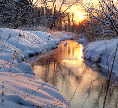 Photo: Forest River. winter sunset Forest River. winter sunset