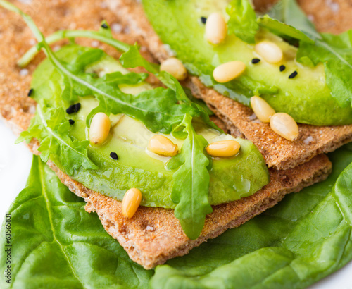 Photo: Crispbread with avocado and arugula Crispbread with avocado and arugula