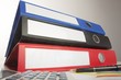 Stack of three business binders Stack of three business binders