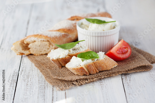 Photo: Baguette with cream cheese Baguette with cream cheese