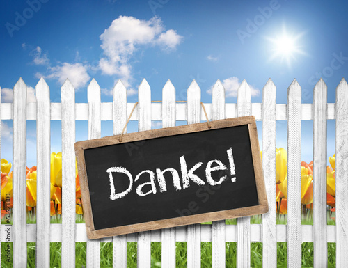 Photo: Tafel am Zaun mit Danke Tafel am Zaun mit Danke