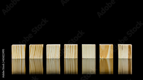 Photo: Seven blank wooden blocks Seven blank wooden blocks