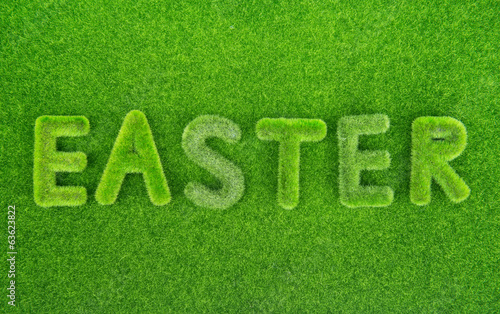 Illustration: Easter spelled in grass Easter spelled in grass