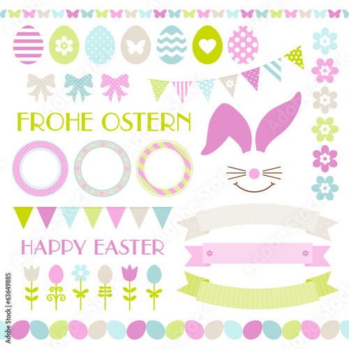 Vector: Easter Icon Set Pastel Green/Pink/Blue Easter Icon Set Pastel Green/Pink/Blue