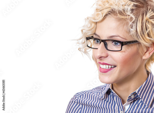 Photo: Smile young girl looking something Smile young girl looking something