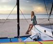 young woman at sports boats young woman at sports boats