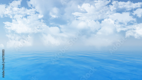 Illustration: Blue ocean landscape Blue ocean landscape
