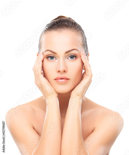 Photo: Beautiful Girl Touching Her Face Beautiful Girl Touching Her Face