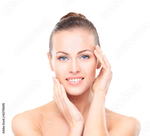 Photo: Beautiful Girl Touching Her Face Beautiful Girl Touching Her Face