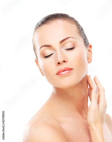 Photo: Beautiful Girl Touching Her Face Beautiful Girl Touching Her Face
