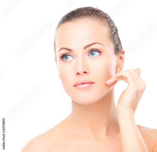 Photo: Beautiful Girl Touching Her Face Beautiful Girl Touching Her Face