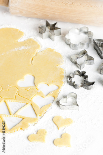 Photo: still life of dough with cookie cutters still life of dough with cookie cutters