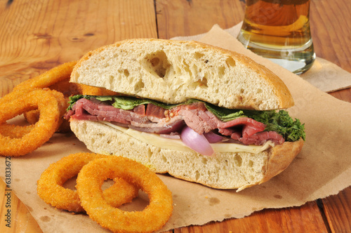 Photo: Roast beef andcheese sandwich Roast beef andcheese sandwich