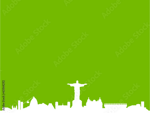 Vector: Skyline Rio de Janeiro grün Skyline Rio de Janeiro grün