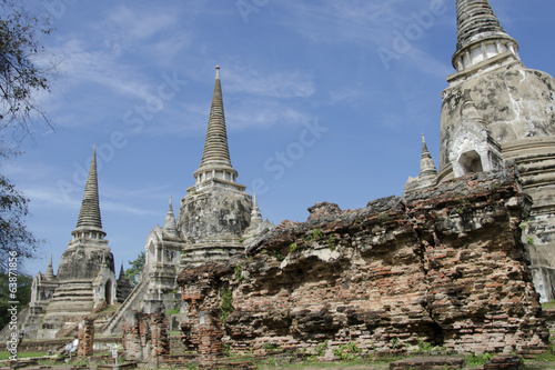 Photo: Ancient pagoda at Wat Phra Si Sanphet in Ayutthaya, Thailand Ancient pagoda at Wat Phra Si Sanphet in Ayutthaya, Thailand