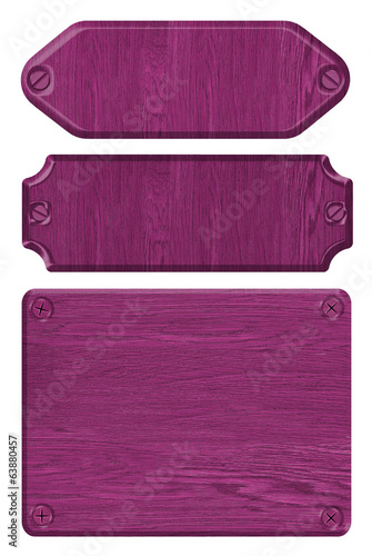 Photo: Wooden plaque isolated on white background, set Wooden plaque isolated on white background, set