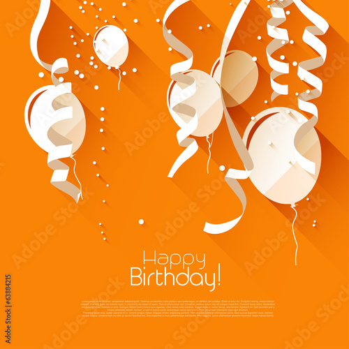 Vector: Modern birthday background in flat design style Modern birthday background in flat design style
