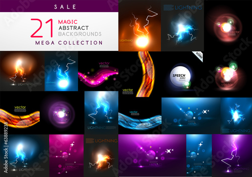 Vector: Set of abstract dark magic backgrounds Set of abstract dark magic backgrounds