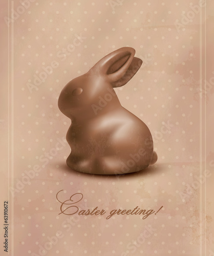 Vector: Easter background with a chocolate bunny. Vector. Easter background with a chocolate bunny. Vector.