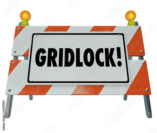 Photo: Gridlock Road Barrier Barricade Warning Traffic Sign Gridlock Road Barrier Barricade Warning Traffic Sign