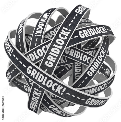 Illustration: Gridlock Roads Tangle Ball Traffic Trapped Immobile Gridlock Roads Tangle Ball Traffic Trapped Immobile