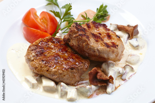 Photo: steak with sauce steak with sauce