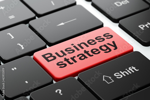 Illustration: Business concept: Business Strategy on computer keyboard Business concept: Business Strategy on computer keyboard
