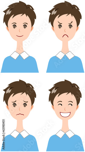 Illustration: 男性 喜怒哀楽 男性 喜怒哀楽